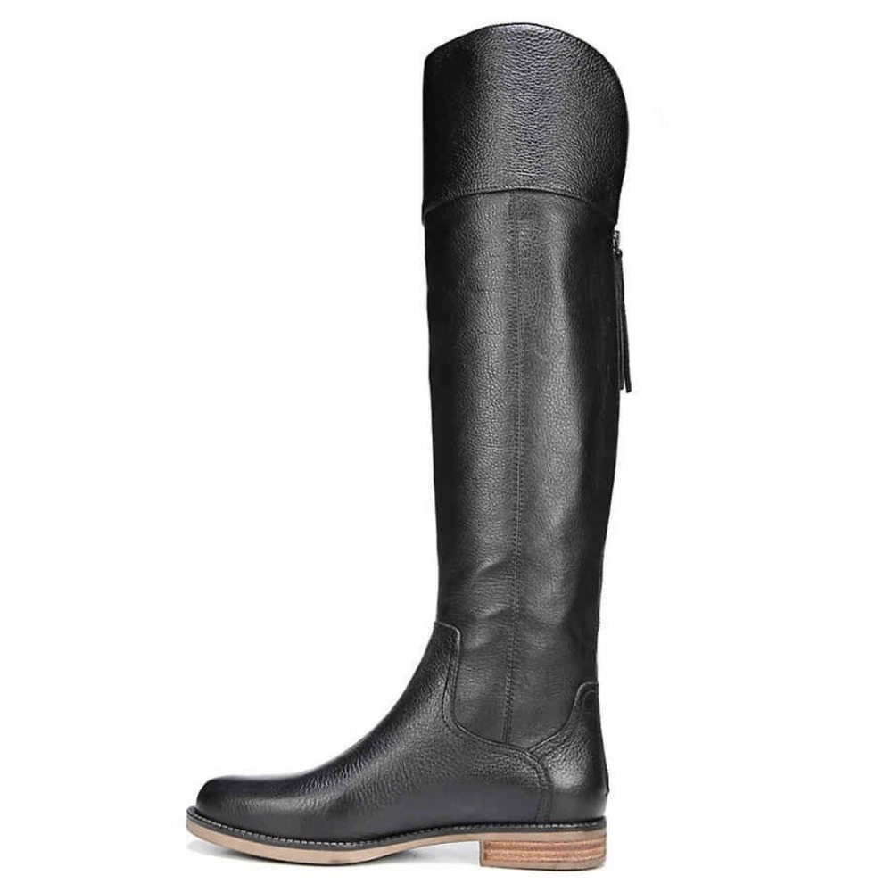 FRANCO SARTO BLACK LEATHER BACK ZIP OVER THE KNEE CARLISLE BOOTS WOMEN'S SIZE 6